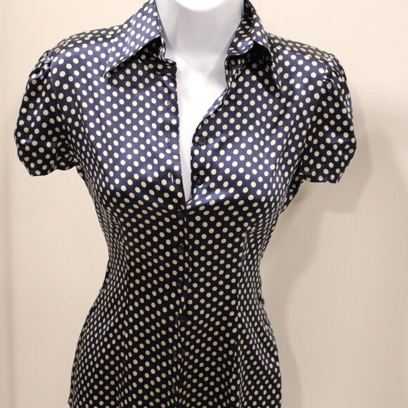 office siren silk bebe top blouse - Picture 6 of 8